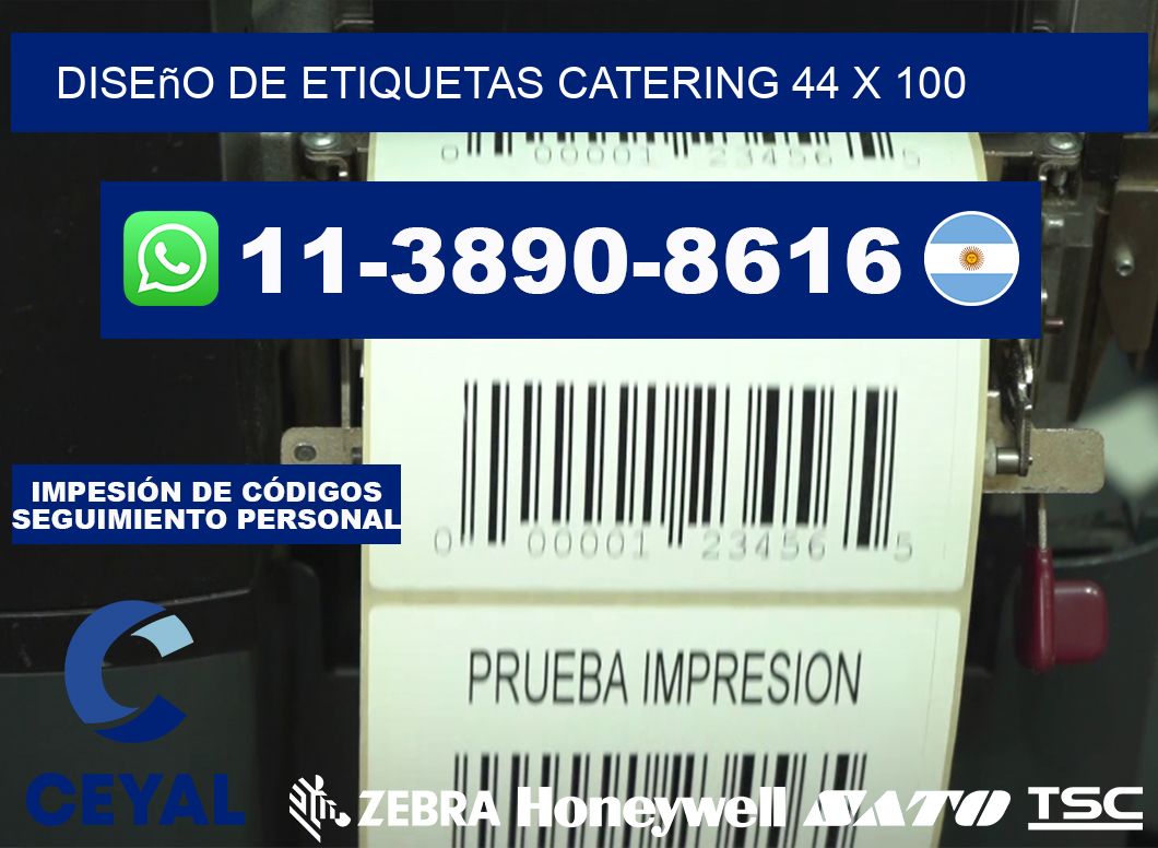 diseño de etiquetas catering 44 x 100