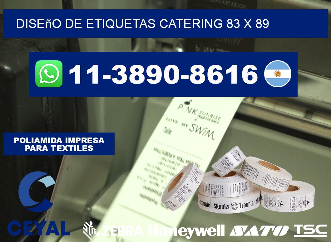 diseño de etiquetas catering 83 x 89