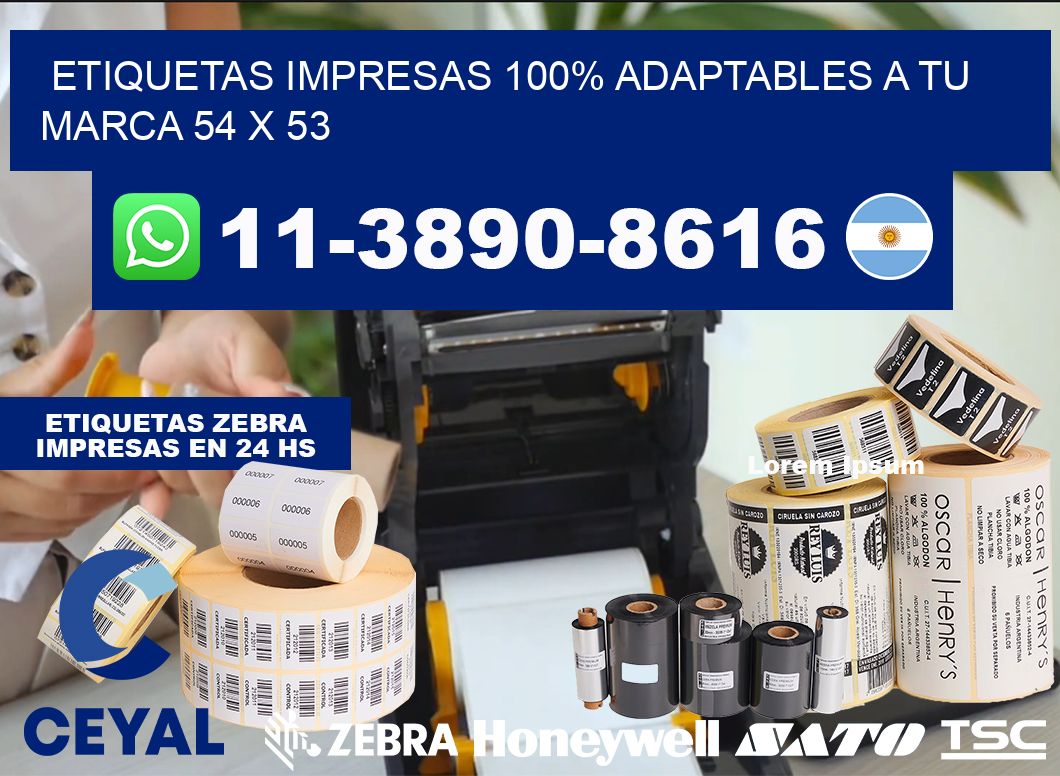 etiquetas impresas 100% adaptables a tu marca 54 x 53
