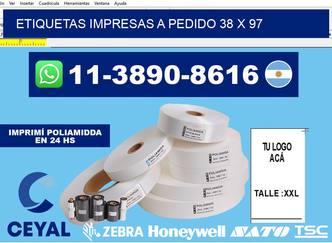 etiquetas impresas a pedido 38 x 97