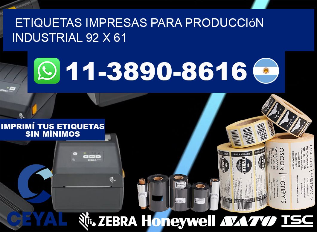 etiquetas impresas para producción industrial 92 x 61