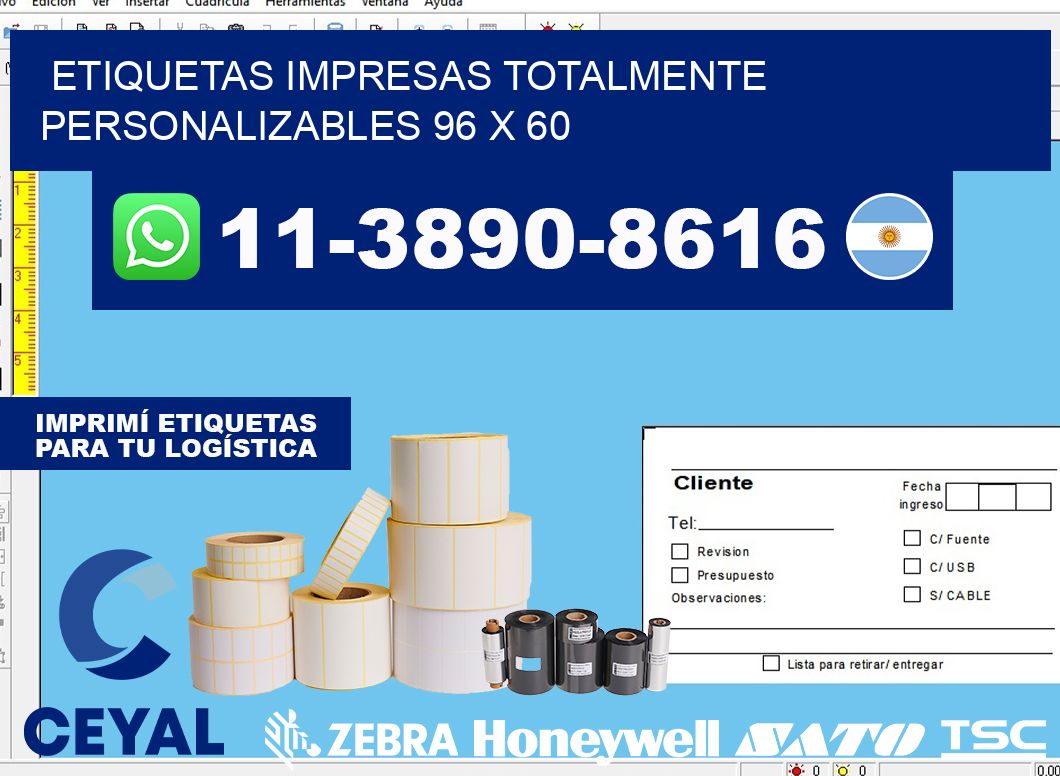 etiquetas impresas totalmente personalizables 96 x 60