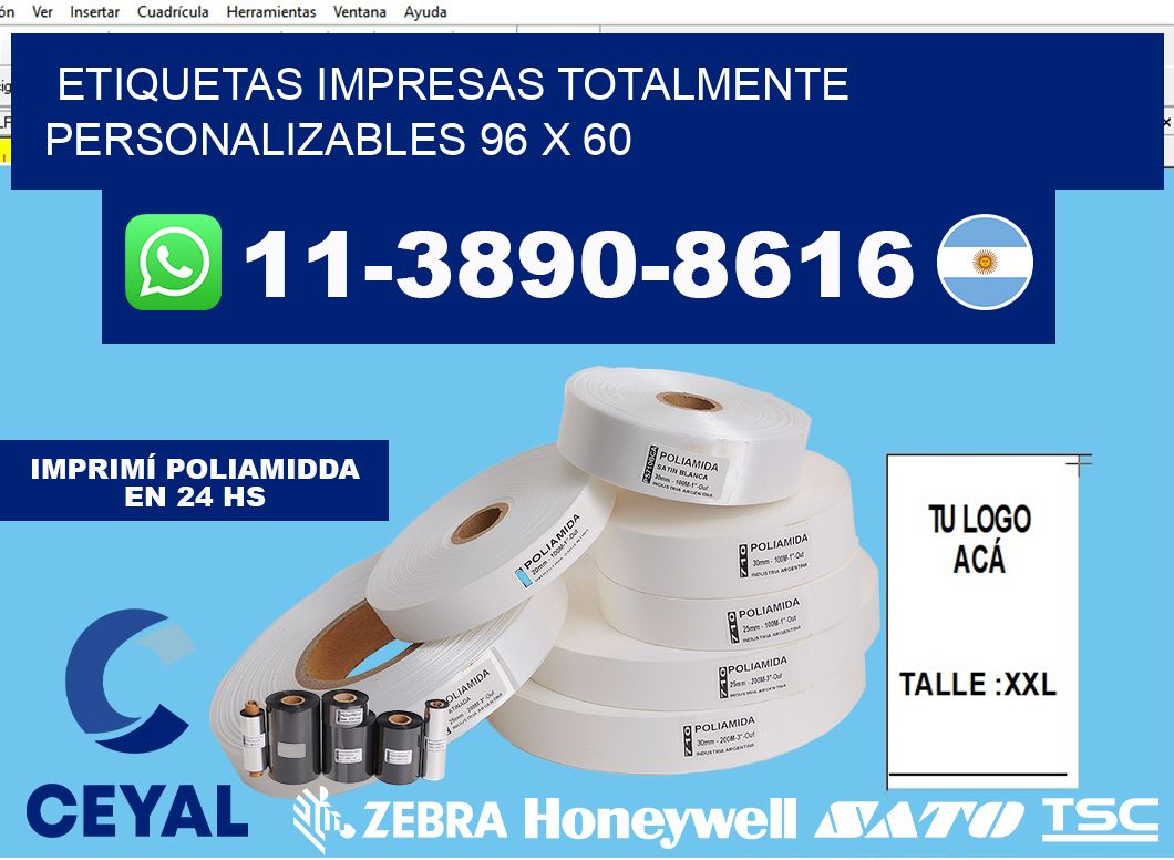 etiquetas impresas totalmente personalizables 96 x 60