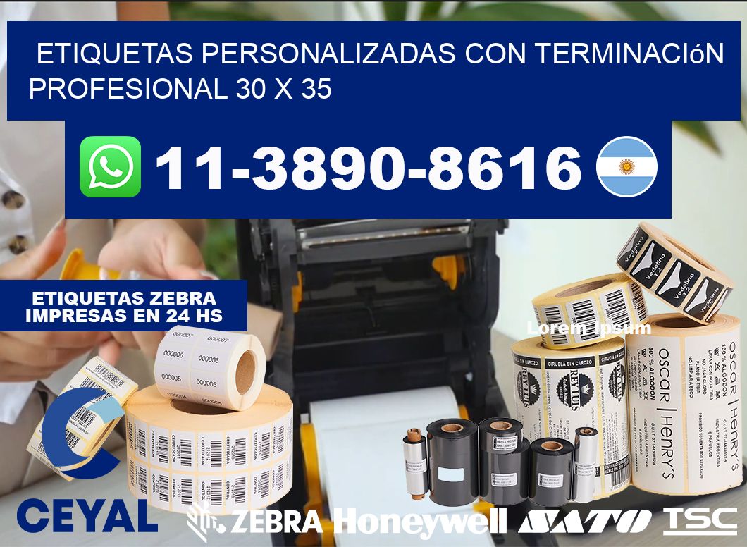 etiquetas personalizadas con terminación profesional 30 x 35