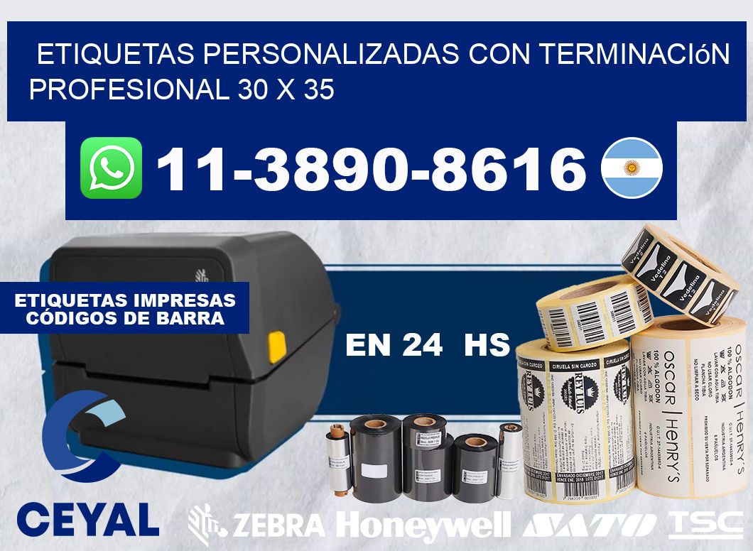 etiquetas personalizadas con terminación profesional 30 x 35