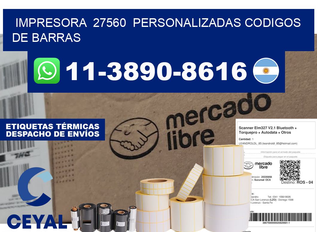 impresora  27560  personalizadas codigos de barras