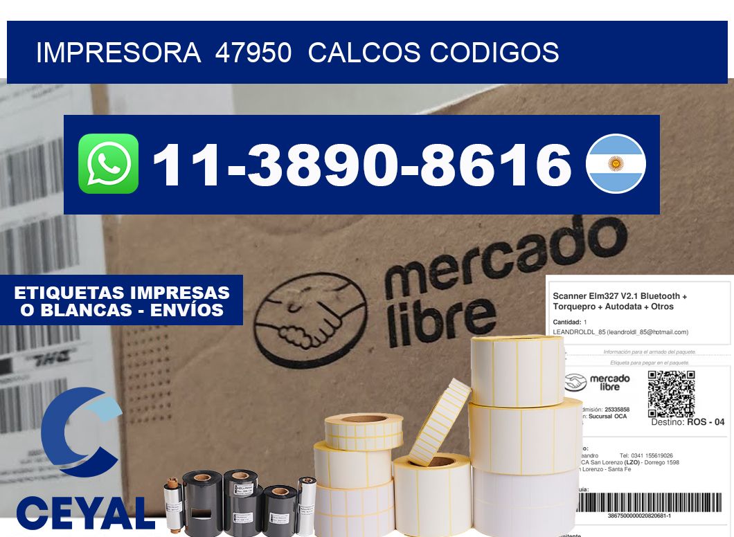 impresora  47950  calcos codigos