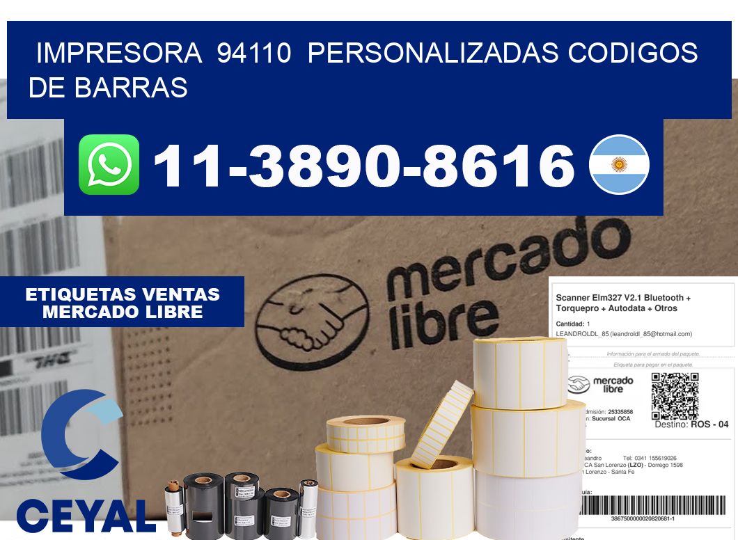 impresora  94110  personalizadas codigos de barras