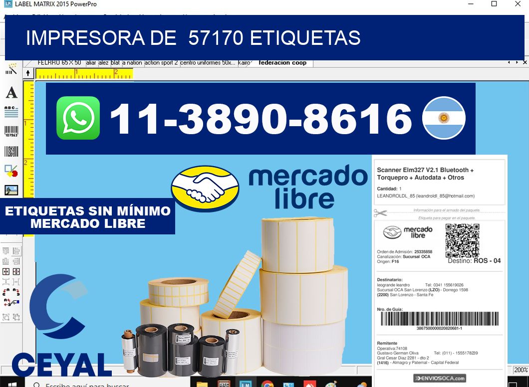impresora de  57170 etiquetas