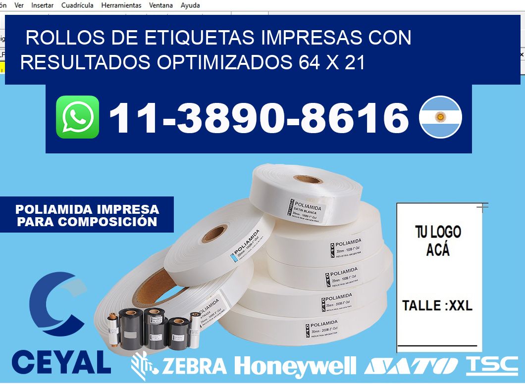 rollos de etiquetas impresas con resultados optimizados 64 x 21