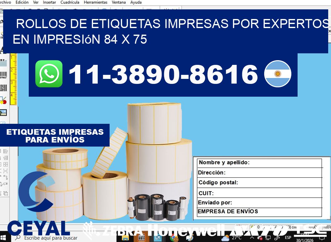 rollos de etiquetas impresas por expertos en impresión 84 x 75