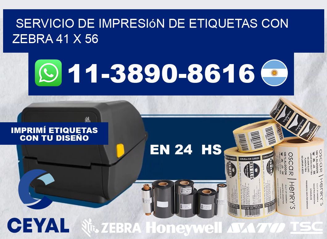 servicio de impresión de etiquetas con Zebra 41 x 56