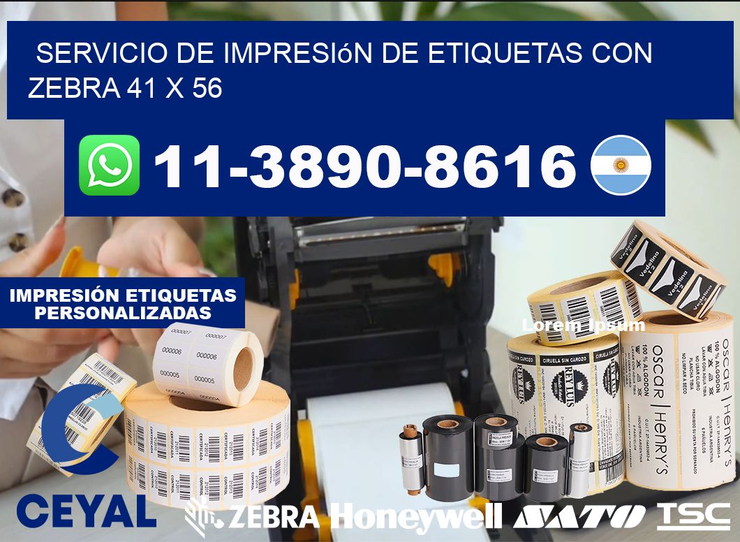 servicio de impresión de etiquetas con Zebra 41 x 56