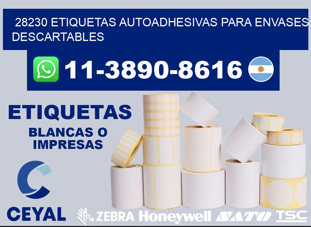 28230 etiquetas autoadhesivas para envases descartables