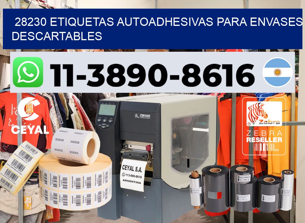 28230 etiquetas autoadhesivas para envases descartables