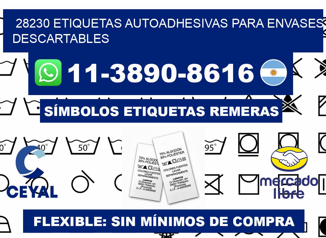 28230 etiquetas autoadhesivas para envases descartables