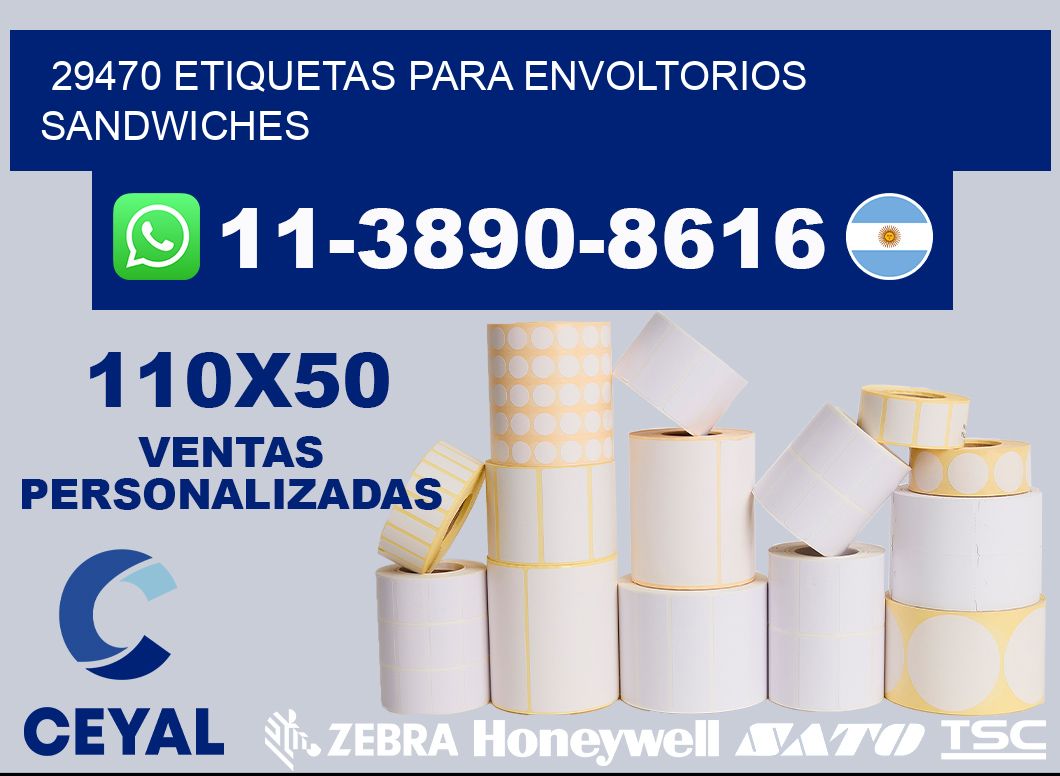 29470 etiquetas para envoltorios sandwiches