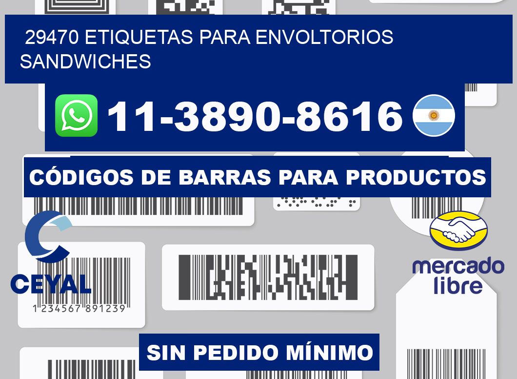 29470 etiquetas para envoltorios sandwiches