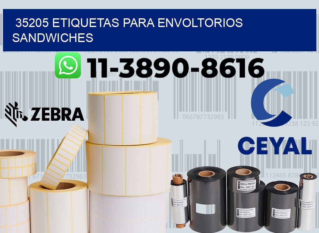 35205 etiquetas para envoltorios sandwiches