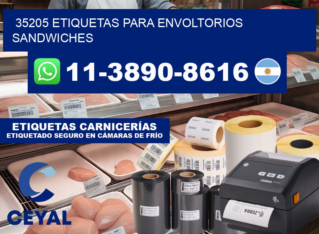 35205 etiquetas para envoltorios sandwiches