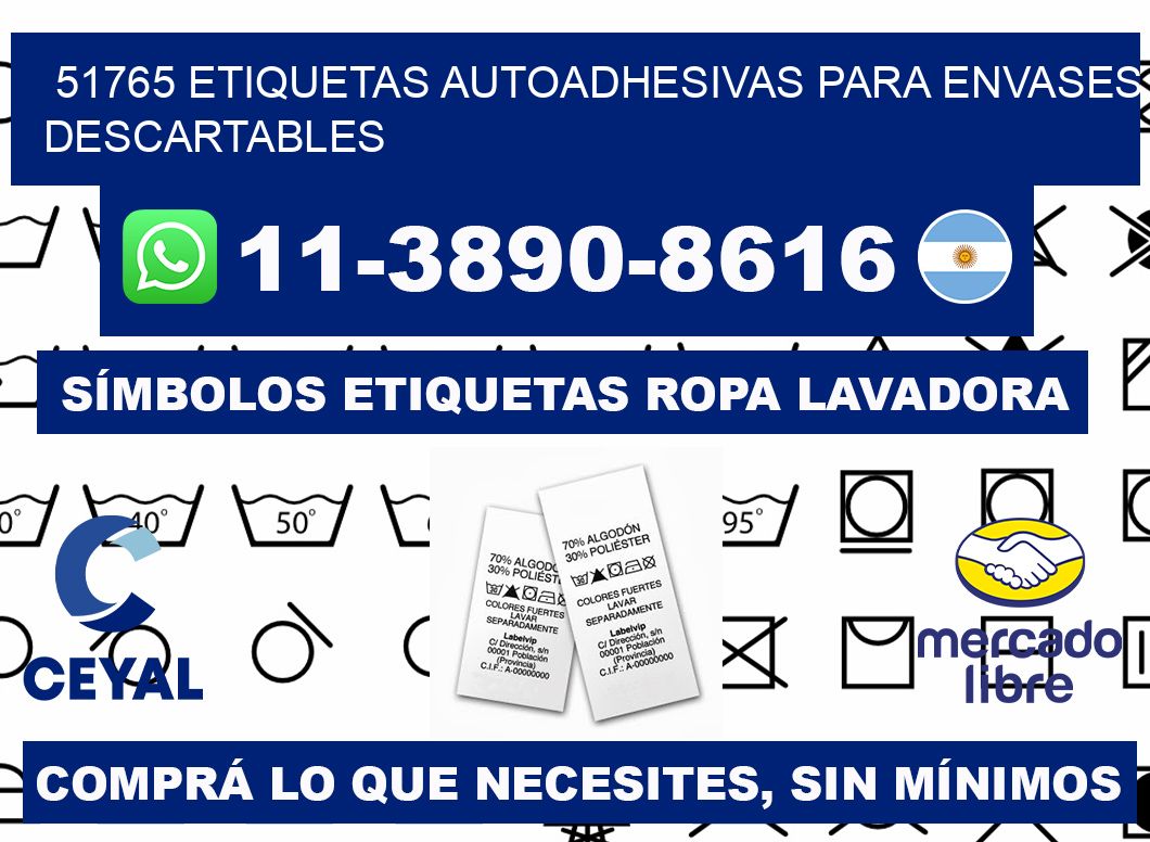 51765 etiquetas autoadhesivas para envases descartables