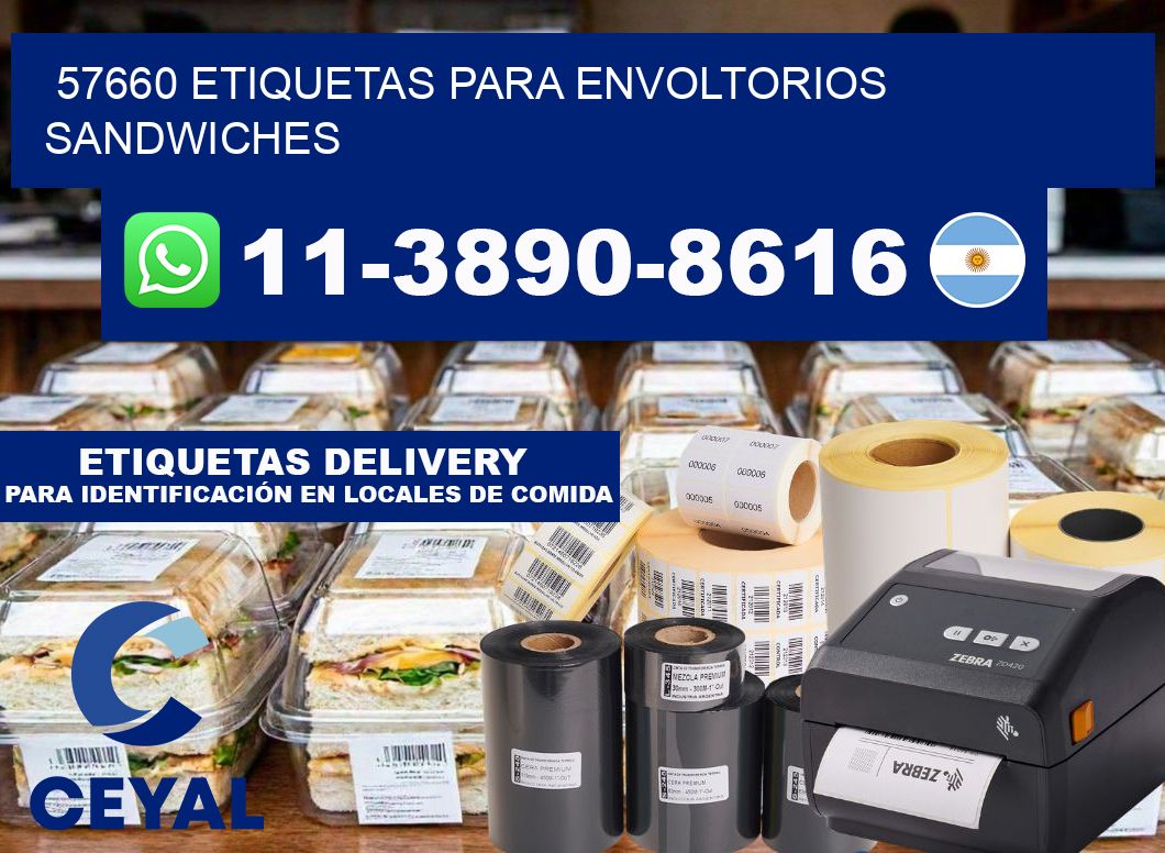 57660 etiquetas para envoltorios sandwiches