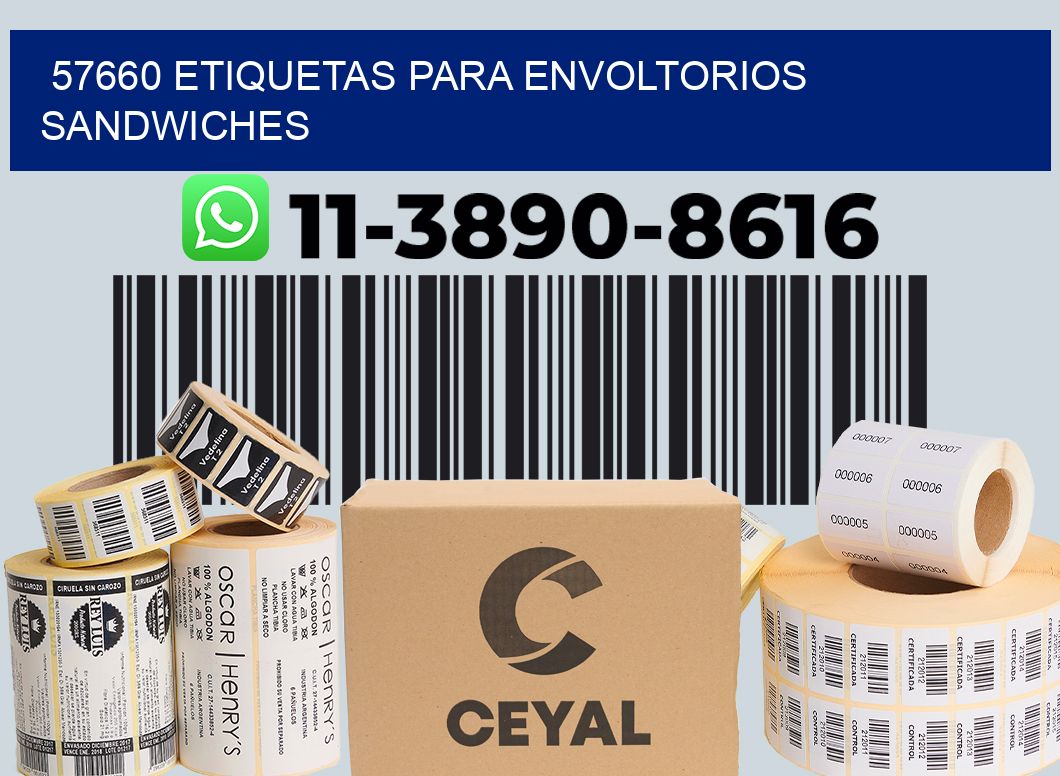 57660 etiquetas para envoltorios sandwiches