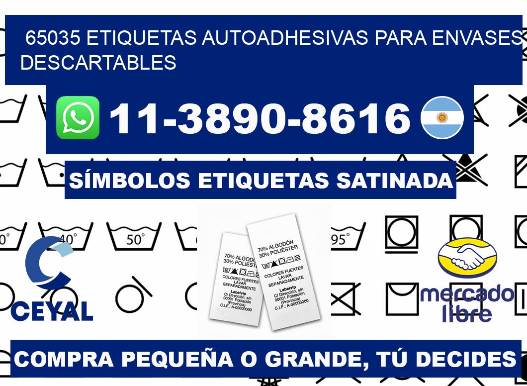 65035 etiquetas autoadhesivas para envases descartables