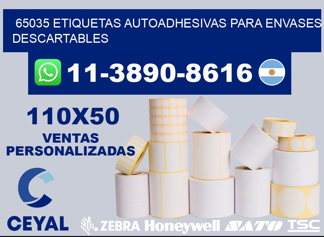 65035 etiquetas autoadhesivas para envases descartables