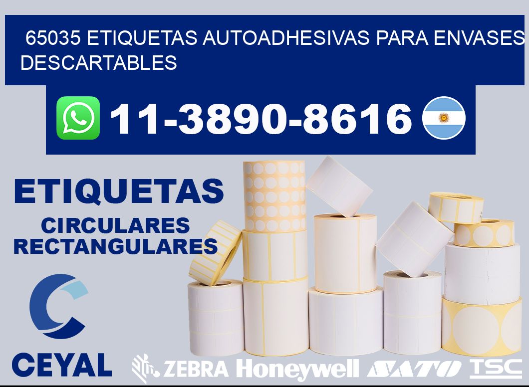 65035 etiquetas autoadhesivas para envases descartables