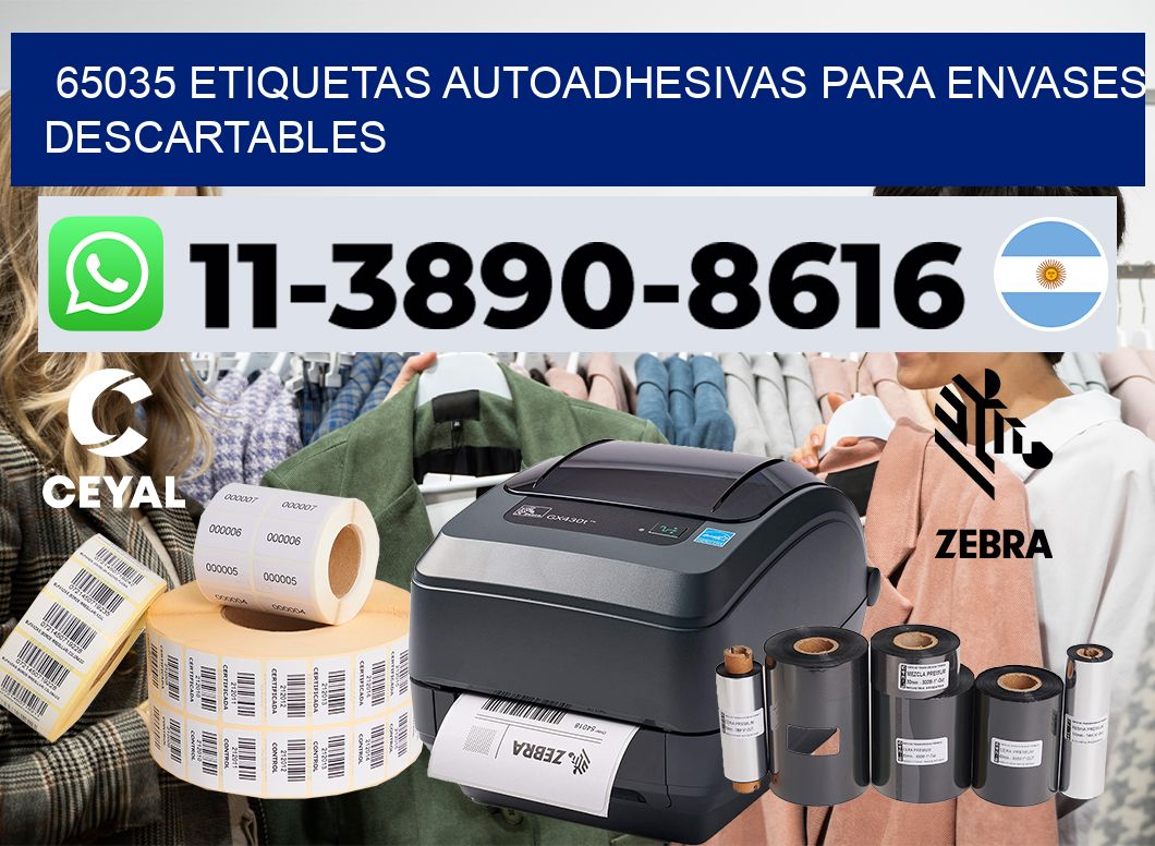 65035 etiquetas autoadhesivas para envases descartables