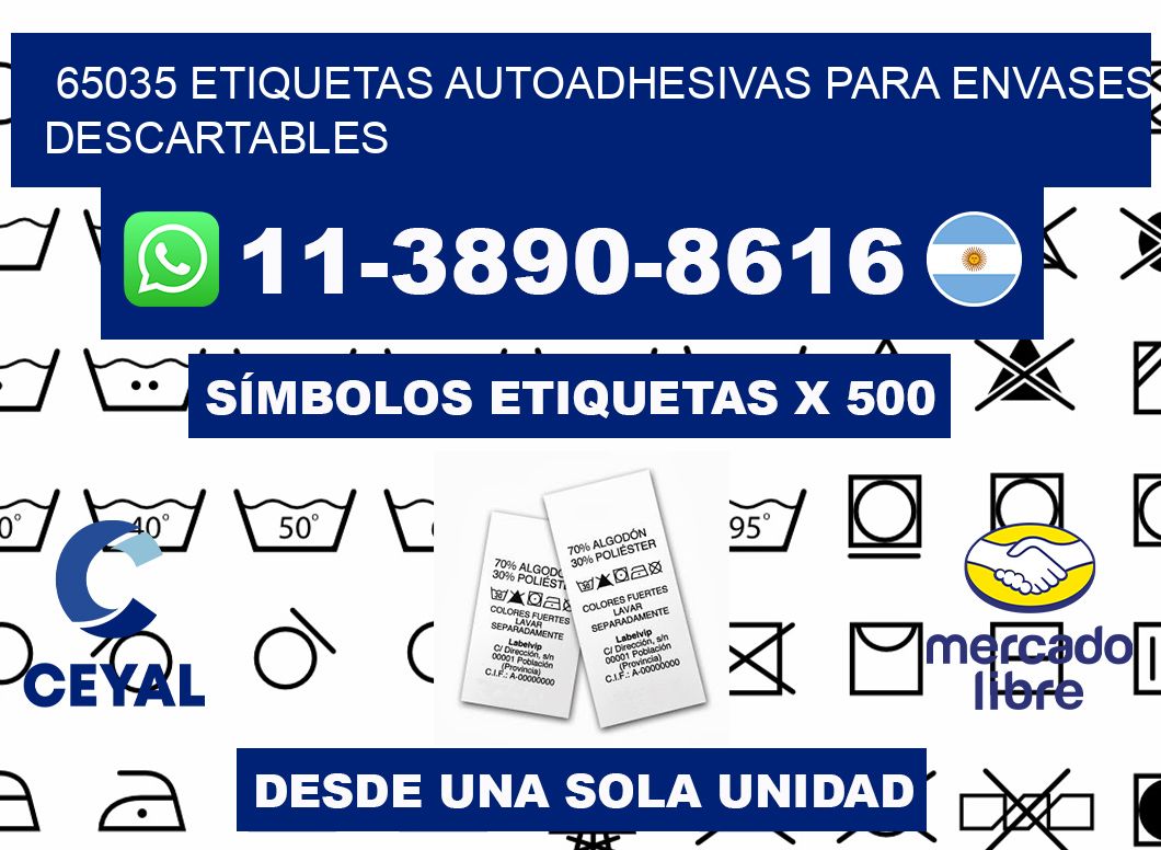 65035 etiquetas autoadhesivas para envases descartables