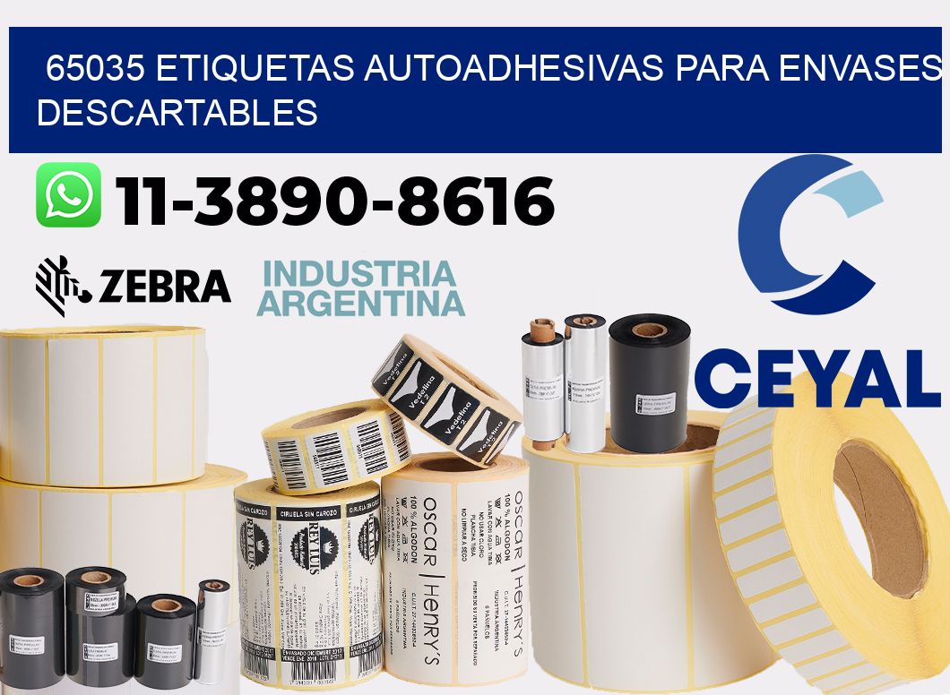 65035 etiquetas autoadhesivas para envases descartables