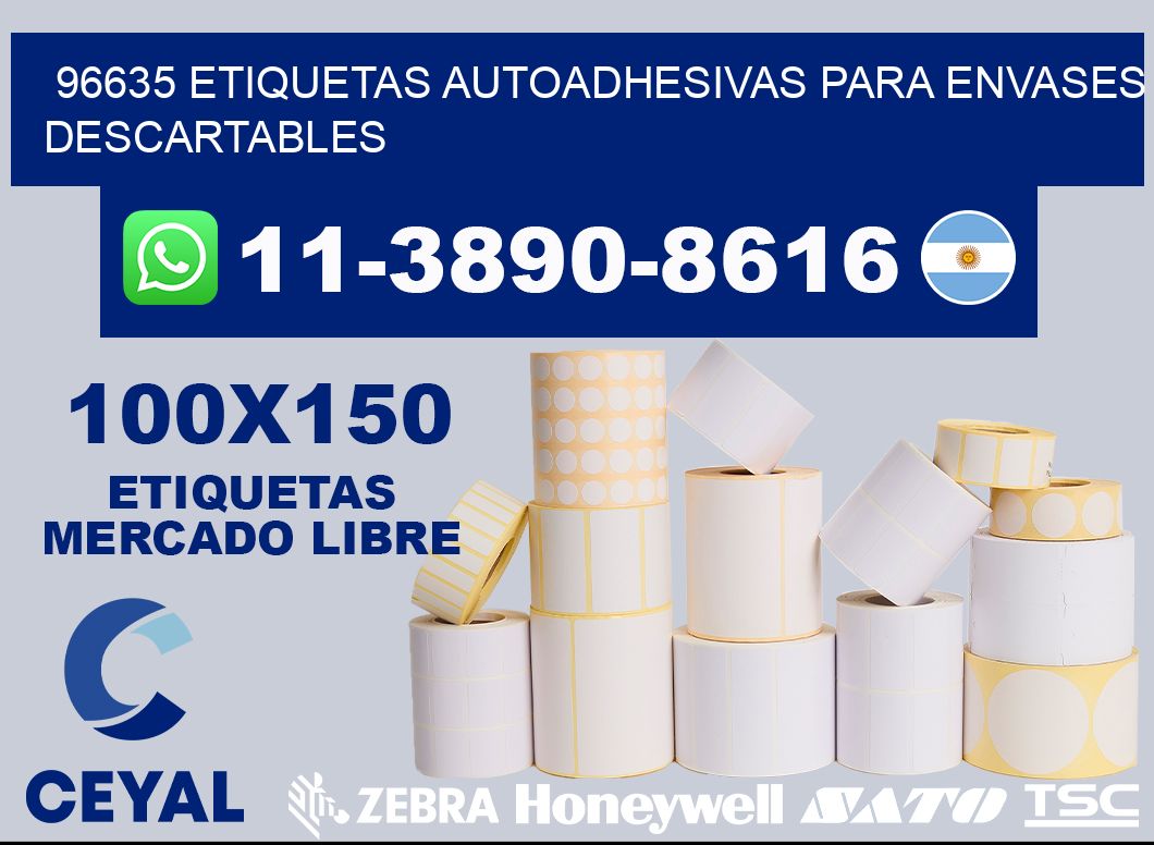 96635 etiquetas autoadhesivas para envases descartables