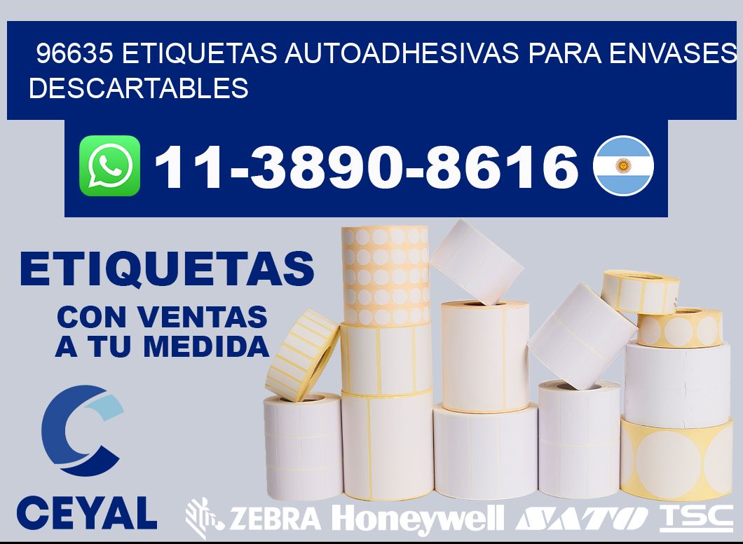 96635 etiquetas autoadhesivas para envases descartables