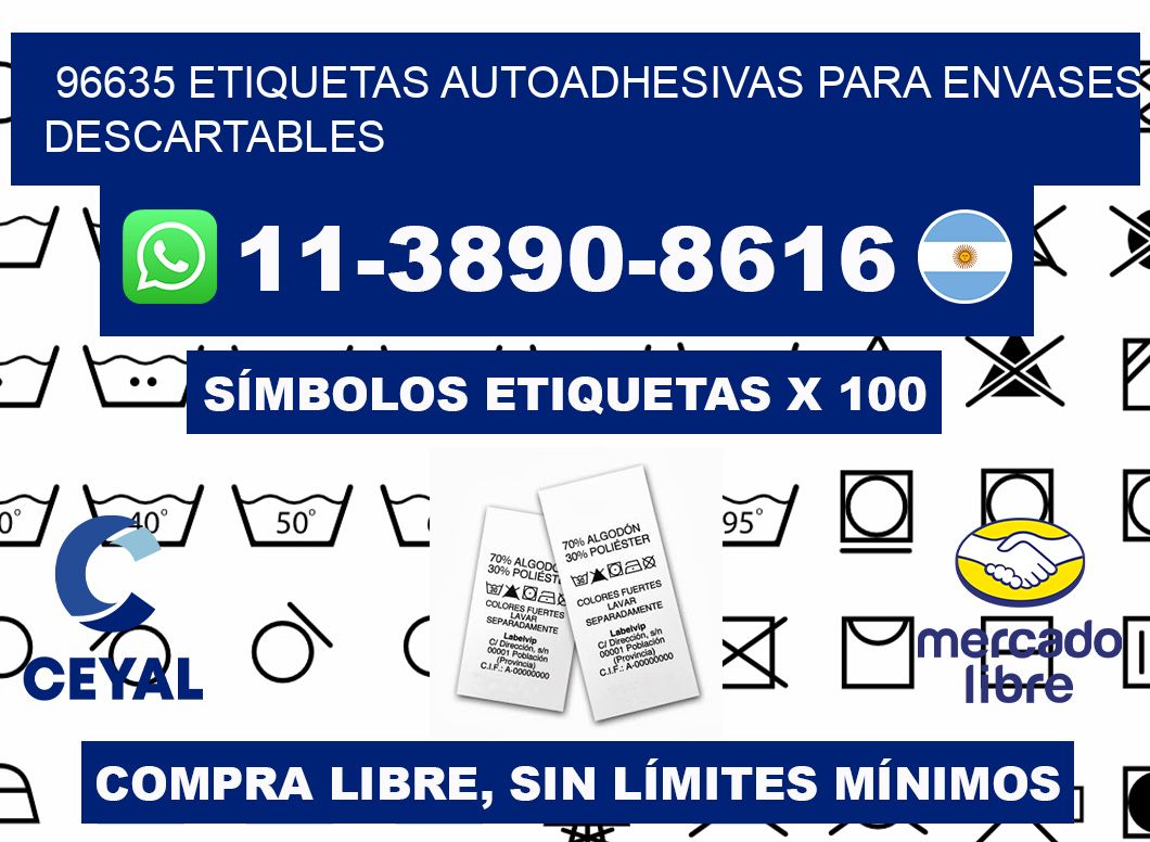 96635 etiquetas autoadhesivas para envases descartables
