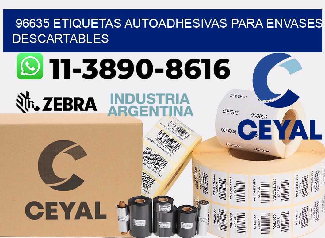96635 etiquetas autoadhesivas para envases descartables