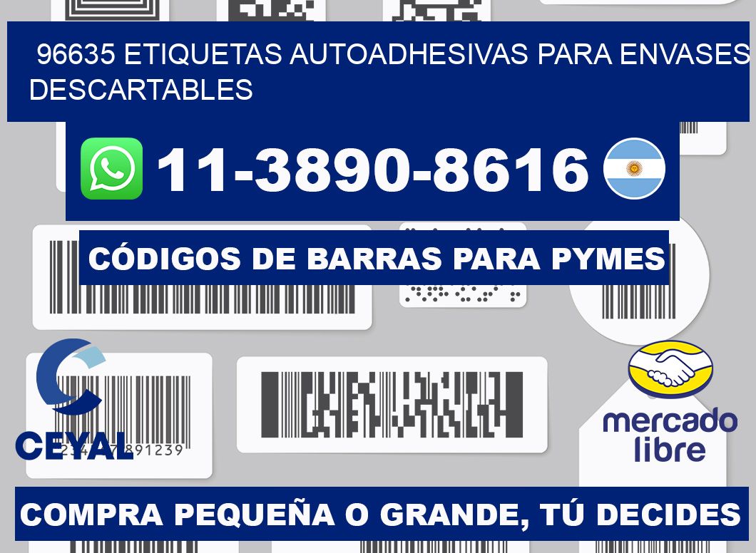96635 etiquetas autoadhesivas para envases descartables