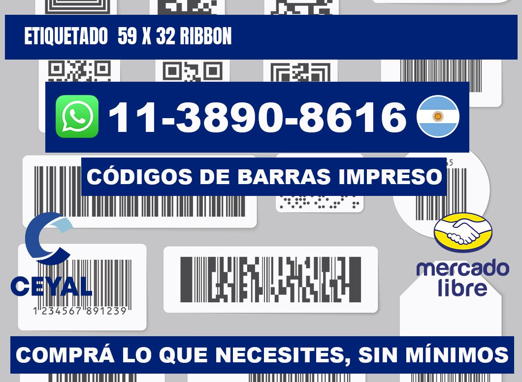 Etiquetado 59 x 32 ribbon