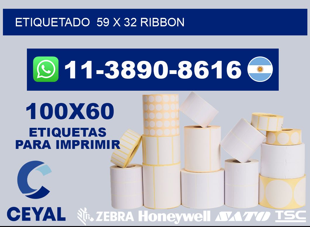 Etiquetado 59 x 32 ribbon