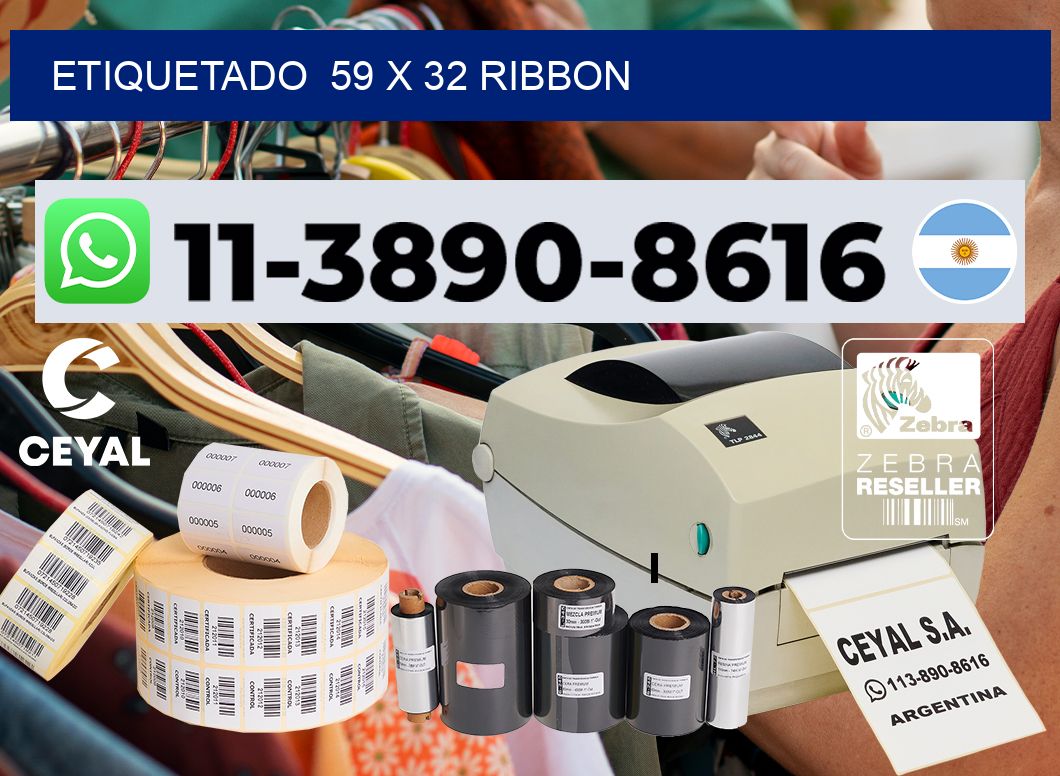 Etiquetado  59 x 32 ribbon