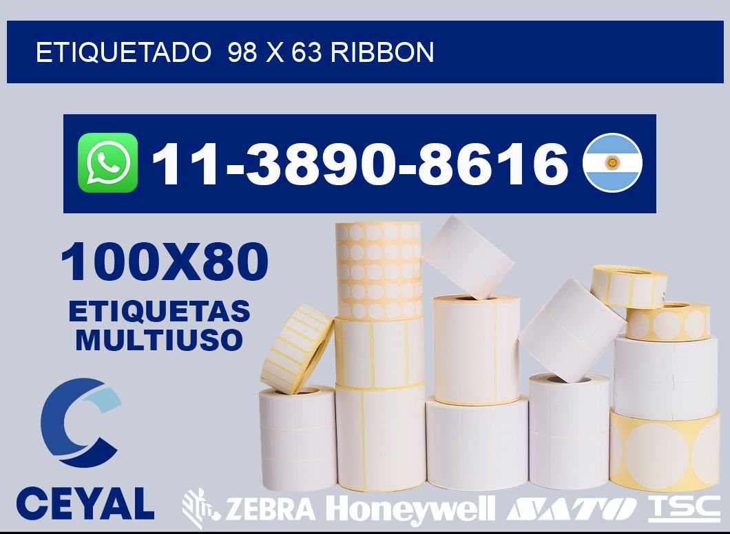 Etiquetado  98 x 63 ribbon