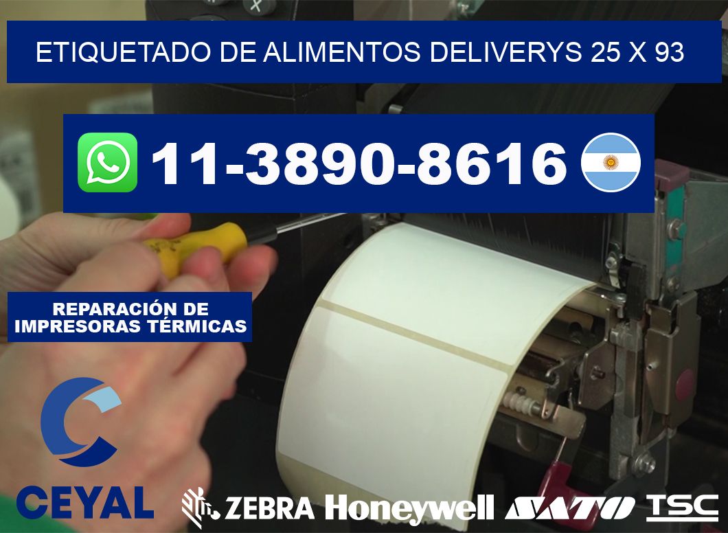 Etiquetado de alimentos deliverys 25 x 93
