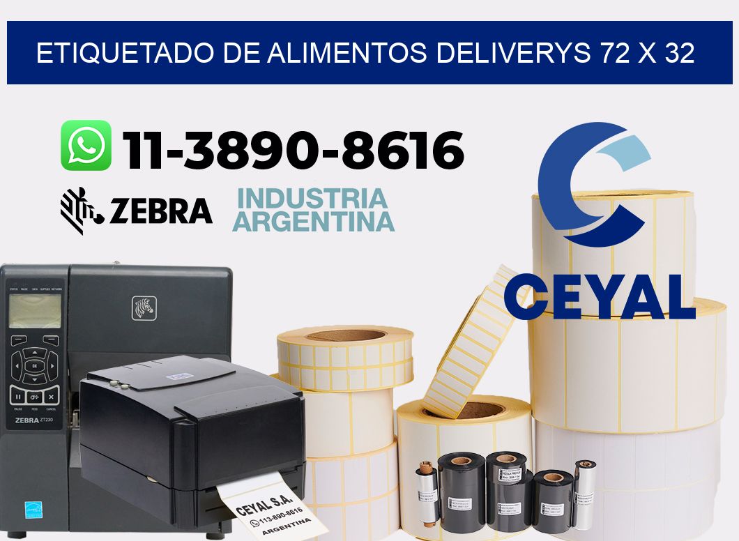 Etiquetado de alimentos deliverys 72 x 32