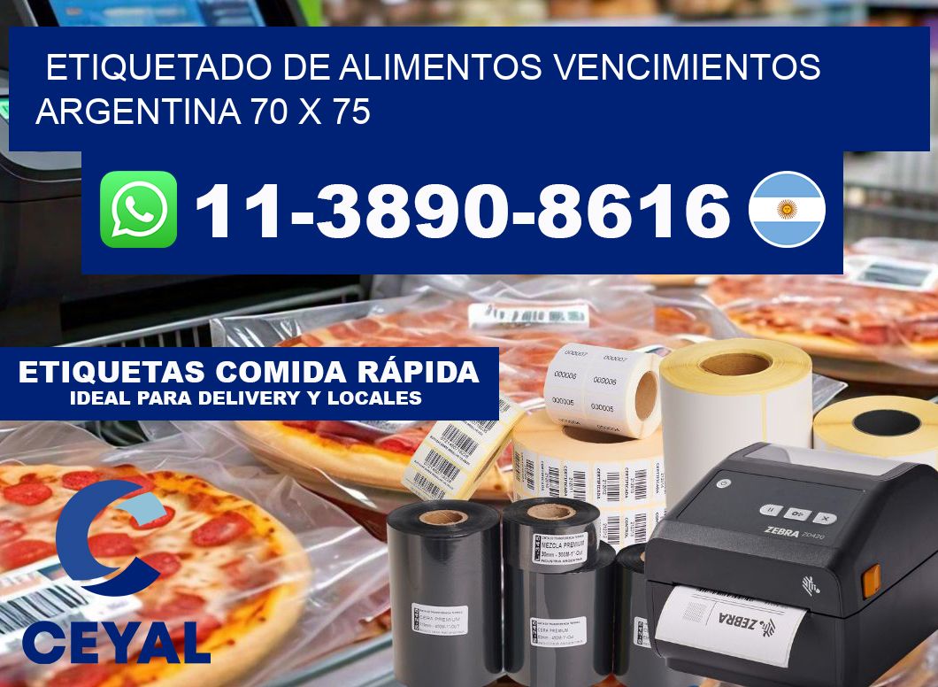 Etiquetado de alimentos vencimientos Argentina 70 x 75
