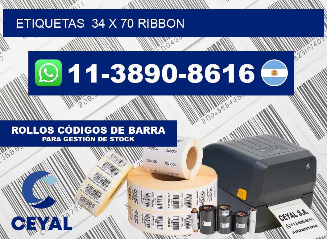 Etiquetas  34 x 70 ribbon