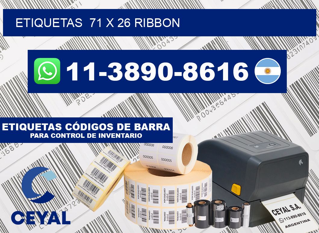 Etiquetas  71 x 26 ribbon