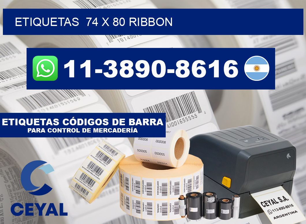 Etiquetas  74 x 80 ribbon