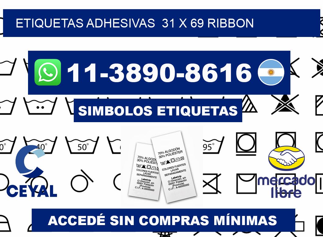 Etiquetas adhesivas  31 x 69 ribbon