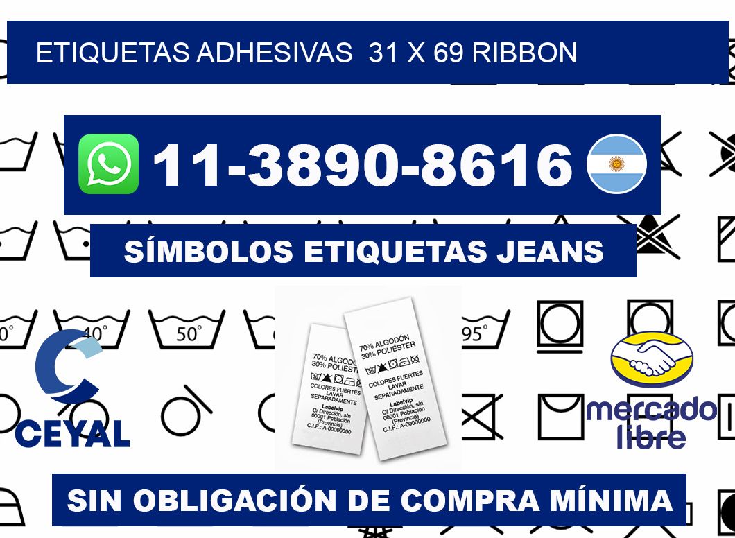 Etiquetas adhesivas  31 x 69 ribbon